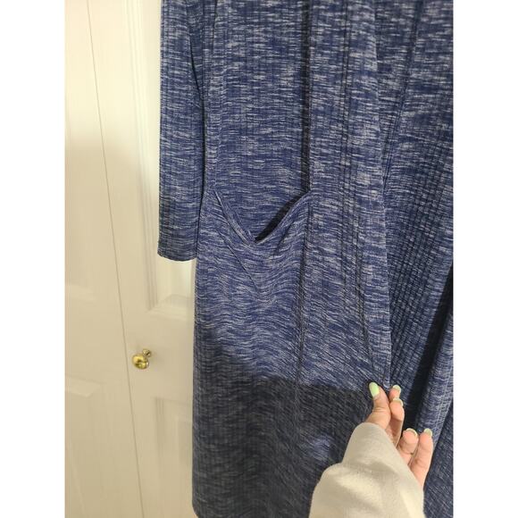 Lularoe small women's blue static print open front long sleeve cardigan - Picture 2 of 6